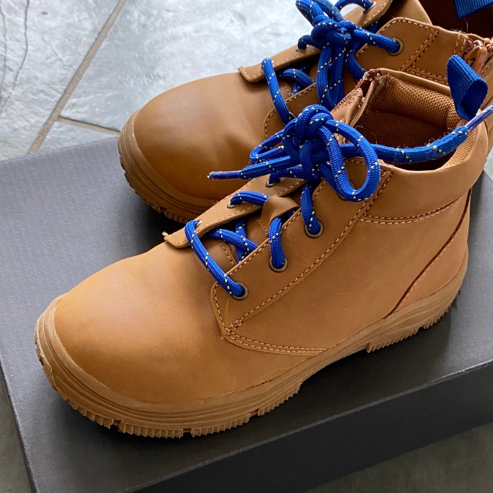 Nordstrom Kids Brown Boots with Blue Laces